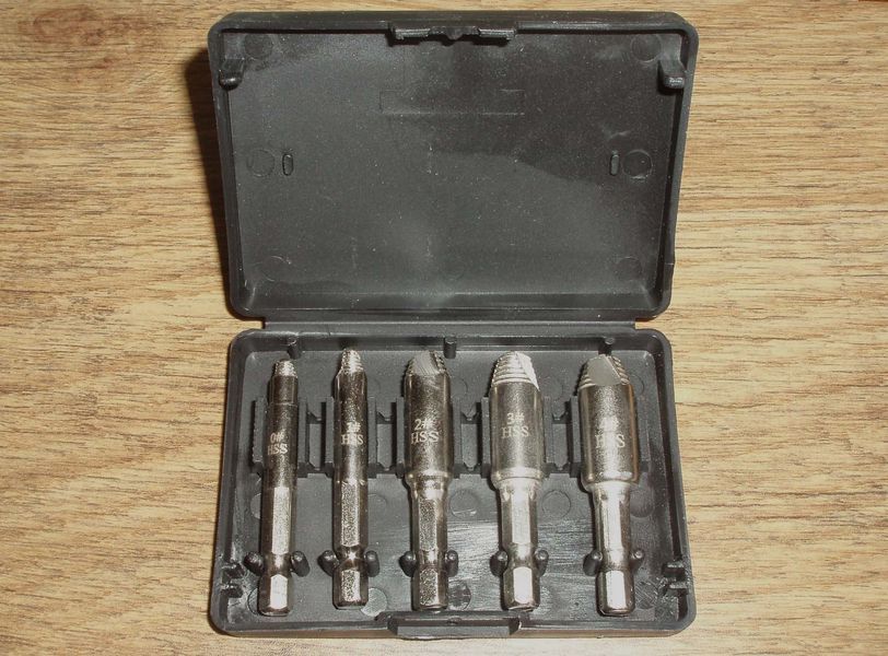 Набор 5шт экстракторов HSS сорванных болтов, экстракторы Woodworking Carpenters Damaged Screw Extractor 5331 фото