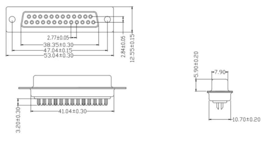 Разъем LPT DB25 25 pin FEMALE ("мама") IEEE1284 в корпусе (кожух с винтами) коннектор лпт&nbsp; Разъем DB25 (мама) предназначен для создания надежных и удобных разъемный соединений для интерфейса LPT (параллельного порта, LPT). Соответствует стандарту IEEE 128 3366-2 фото