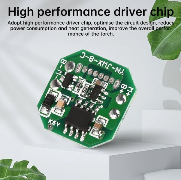 SM-29 YN-JWX-8-C DIY LED плата драйвер 18650 21700 USB Type-C інтегрований модуль заряду/розряду ліхтар Flashlight driver board DIY circuit board charging port integrated charging  Універсальне DIY-рішення для створення або модернізації потужних світлодіо 8114 фото