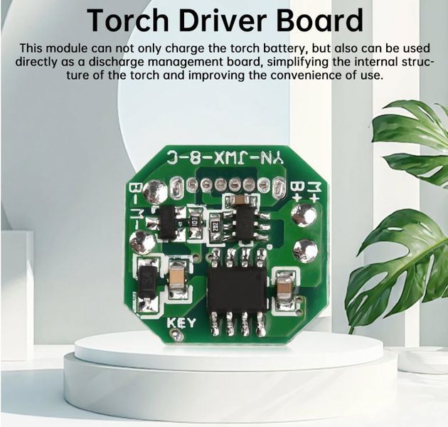 SM-29 YN-JWX-8-C DIY LED плата драйвер 18650 21700 USB Type-C інтегрований модуль заряду/розряду ліхтар Flashlight driver board DIY circuit board charging port integrated charging  Універсальне DIY-рішення для створення або модернізації потужних світлодіо 8114 фото