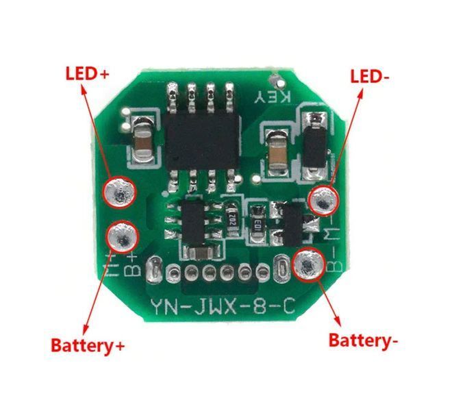 SM-29 YN-JWX-8-C DIY LED плата драйвер 18650 21700 USB Type-C інтегрований модуль заряду/розряду ліхтар Flashlight driver board DIY circuit board charging port integrated charging  Універсальне DIY-рішення для створення або модернізації потужних світлодіо 8114 фото
