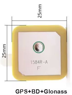 1584R-A GPS/BeiDou/GLONASS антена керамічна 25*25*4 мм під паяння (1575.42 / 1561.098 / 1602 МГц) 7779-3 фото