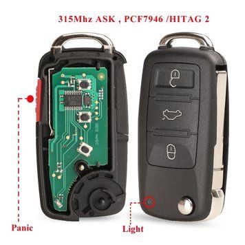 Смарт-карта FCCID KR55WK45022 ключ ID46 PCF7946 HiTag2 (4 кнопки) 315 Мгц HAA (HU66) Volkswagen Touareg VW Pha 5648 фото