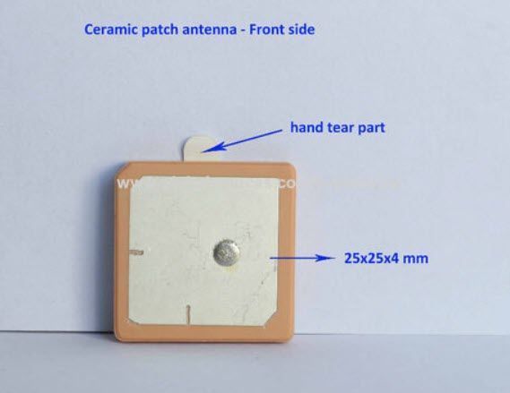 1584R-A GPS/BeiDou/GLONASS антена керамічна 25*25*4 мм під паяння (1575.42 / 1561.098 / 1602 МГц) 7779-3 фото