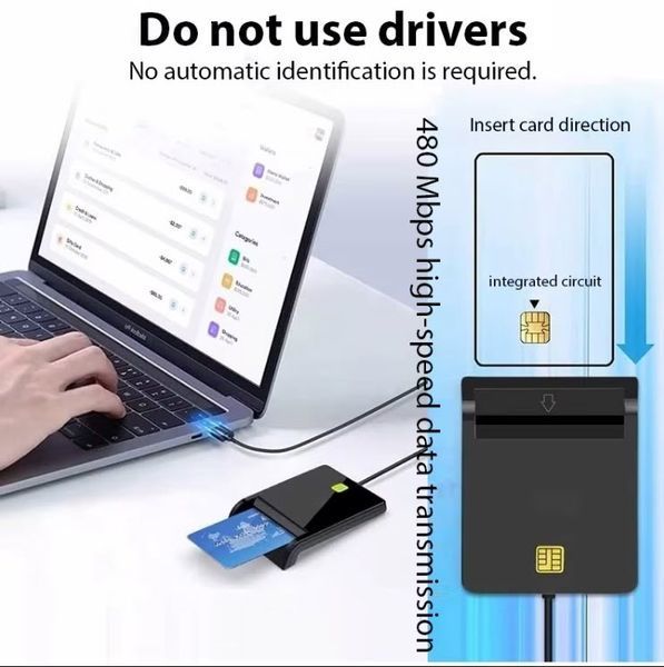 ZW-12 портативный считыватель карт ID Smart Card Reader USB Electronic DNI Reader for EMV IC DNIE Chip DNI Smart Card&nbsp; 6582-4 фото