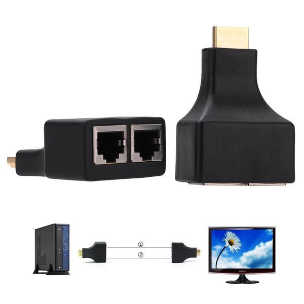 Адаптер удлинитель HDMI RJ45 Full HD 1080i 720p по витой паре UDP Cat 5e/6 (#2) 3473 фото