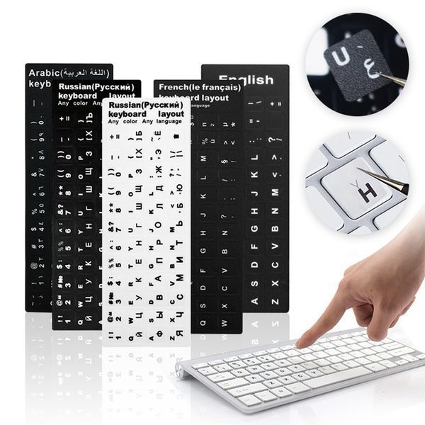 Стикеры-наклейки ENG-Arabic Keyboard (48 шт) английский-арабский для клавиатуры с защитным слоем от стирания 6450 фото