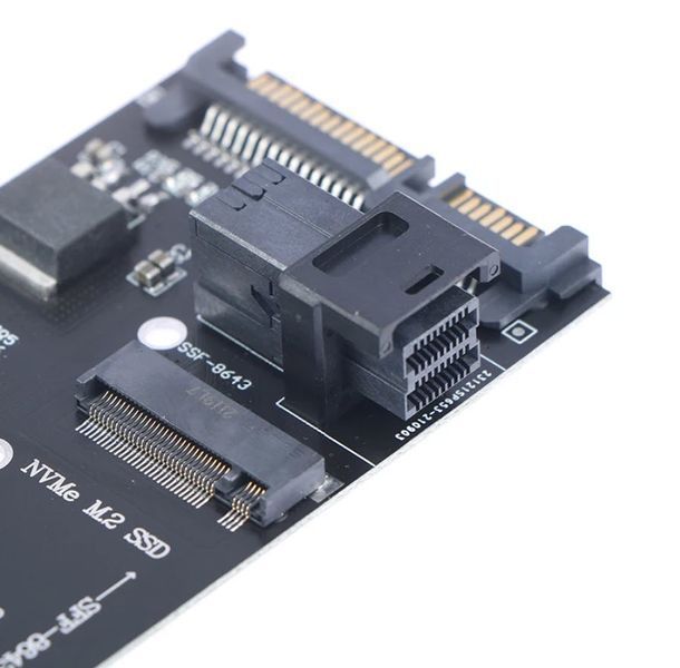 Адаптер Slimline SFF-8643 на M.2 U.2 Kit (NGFF M-Key) для NVMe PCIe та SATA SSD Адаптер є ідеальним рішенням для розширення можливостей зберігання даних на вашій материнській платі, що дозволяє підключати сучасні високошвидкісні твердотільні накопичувачі  8156 фото