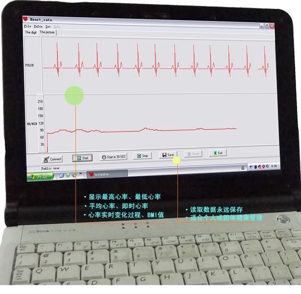 KYTO HRM-2901 USB монитор сердечной деятельности, пульсометр юсб датчик пульса 2901 с передачей на монитор 2736 фото