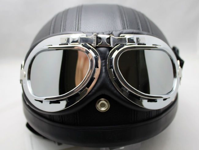 МОТО ОЧКИ ХРОМ RED BARON авиатор Aviator-Style Red Baron Motorcycle Riding Goggles Stainless Steel Frames Helm 423 фото