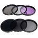 Andoer 77 mm фільтри набір 6 шт (UV, CPL,FLD, ND2, ND4, ND8) + чохол + серветка + кришка захисна передня для об'єму 6535 фото 3