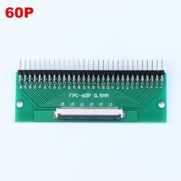 Перехідник DIY PCB плата макетна FPC FCC 60 pin 0.5мм (+ 1.00 мм під паяння конектора) - DIP 60 pin (2.54 мм, кут 90 гр.) подовжув 7158 фото