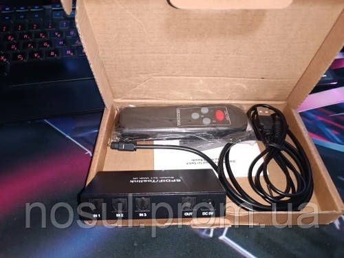 VC633 аудио свитчер 3in 1out оптический Toslink 3-х портовый (SPDIF Toslink) пульт ДУ LPCM2.0 DTS 6414-2 фото