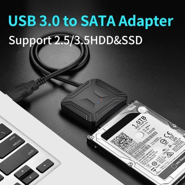 Адаптер USB 3.0 &mdash; SATA (22+7) UASP з можливістю подавання доп.живлення (3,5 мм) для 3,5' HDD (NAS) 6427 фото