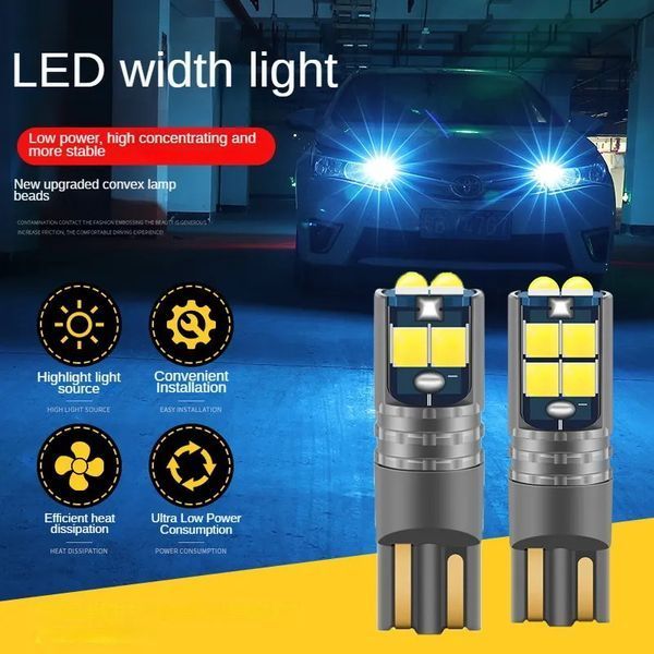 W5W T10 Lamp 168 194 LED Auto габарити 10smd 3030 (білий White 6000К 3W) лампа світлодіодна автомобільна Can Bus VW Nissan 7566 фото