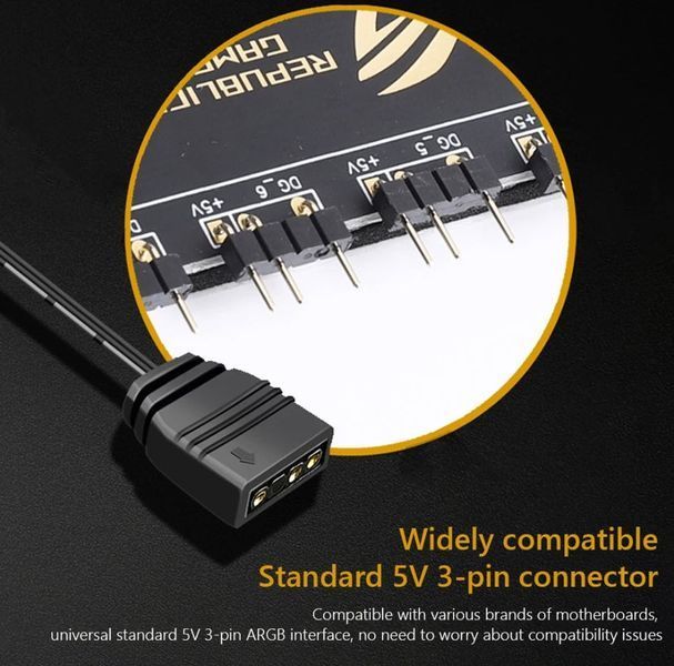 Сплиттер PWM Хаб (4pin MOLEX) для ARGB подсветки 5V 3-pin &ndash; разветвитель на 10 портов с питанием МОЛЕКС для ASUS AURA SYNC охлаждения вентилятор 6134-4 фото