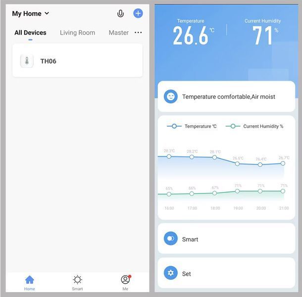Tuya TH01 (Wi-Fi, 2.4 ГГц, IEEE 802.11 b/g/n) термодатчик (белый) влажность + температура (термометр-гигрометр 7977 фото