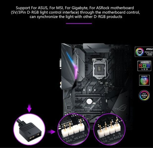 Сплиттер PWM Хаб (4pin MOLEX) для ARGB подсветки 5V 3-pin &ndash; разветвитель на 10 портов с питанием МОЛЕКС для ASUS AURA SYNC охлаждения вентилятор 6134-4 фото