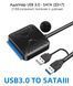 Адаптер USB 3.0 &mdash; SATA (22+7) UASP з можливістю подавання доп.живлення (3,5 мм) для 3,5' HDD (NAS) 6427 фото 1