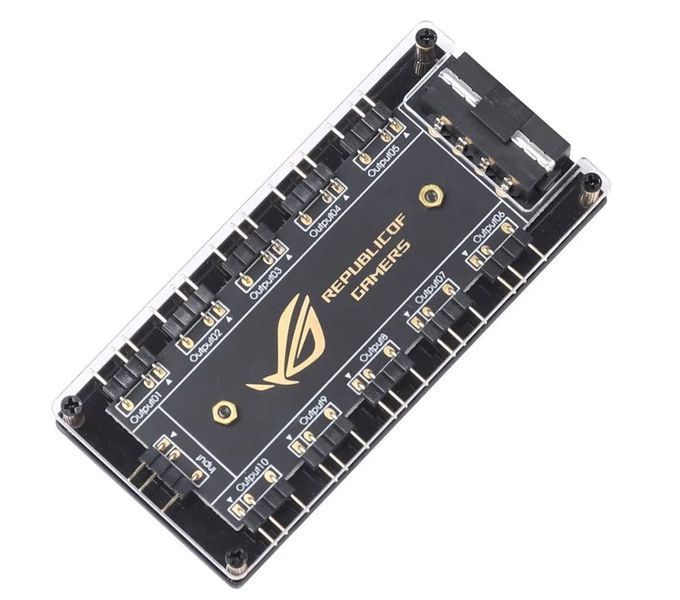 Сплиттер PWM Хаб (4pin MOLEX) для ARGB подсветки 5V 3-pin &ndash; разветвитель на 10 портов с питанием МОЛЕКС для ASUS AURA SYNC охлаждения вентилятор 6134-4 фото