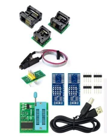 Программатор EZP2020 USB SPI для BIOS с адаптерами, поддержка 24/25/26/93 серий EEPROM и 25 Flash 7910-2 фото