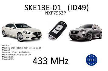 SKE13E-01 NXP7953 SMART 433 Mhz Mitsubishi смарт ключ Mazda SKYACTIV Demio Axela Premacy Atenza 2 3 5 6 CX5 3910 фото