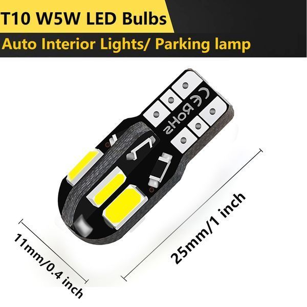 5W5 T10 LED Bulb Canbus світлодіодна лампа автомобільна (6000К холодний білий) 5849 фото