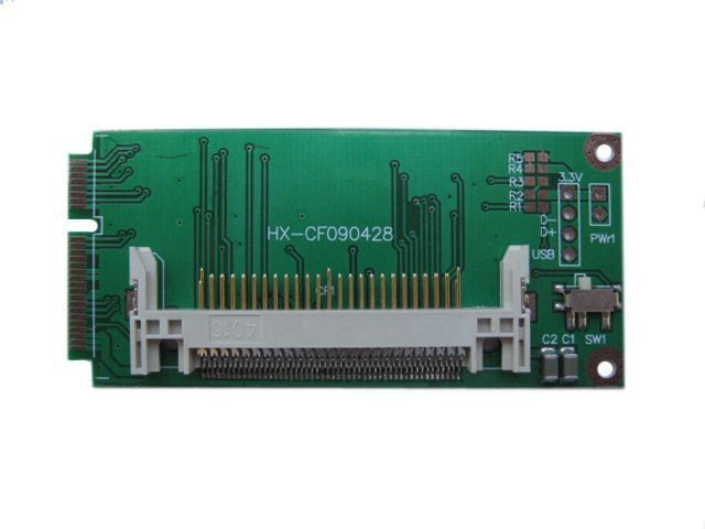 Адаптер Mini PCI-E -> CF (ЛЕВИЙ, HX-CF090430 Asus EeePC 701, 900...) 294 фото
