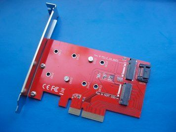 NVME SSD M.2 адаптер PCI-e 4x &mdash; 2Port NGFF M.2 (B M Key) SSD перехідник BIOS 3406 фото
