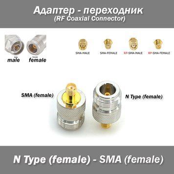 Переходник N Type Female (мама) - SMA Female (мама) адаптер для радиостанций 7089 фото