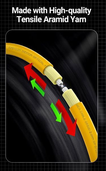 Патч-корд оптический LC-LC UPC (1 м) 2.0 мм SMF 9/125&mu;m Fiber Optical Patch Cable Singlemode Simplex Bend Insensitive Fiber Optic Cord 8212 фото
