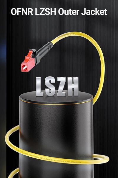 Патч-корд оптический LC-LC UPC (1 м) 2.0 мм SMF 9/125&mu;m Fiber Optical Patch Cable Singlemode Simplex Bend Insensitive Fiber Optic Cord 8212 фото