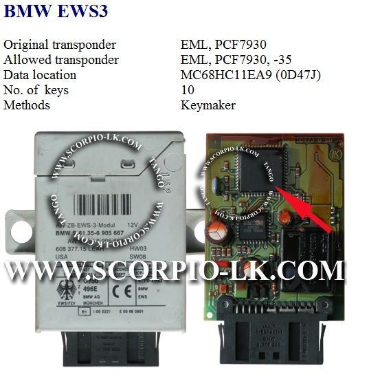 PCF7935 PCF7931 BMW EWS3 (1999-2004) e46, e39, e53, Mini Cooper підготовка вже записаного чипа (Motorola MC6 5811 фото