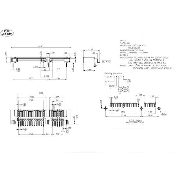 Коннектор SATA 7+15 Pin 22 Pin Male (папа)#3 SMT 1.27 мм угловой правый 5391 фото