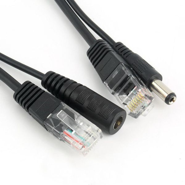 POE RJ45 IEEE 802.3af подача питания на расстоянии по витой паре инжектор (приемник+передатчик) удлинитель чер 3330 фото