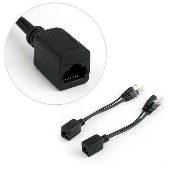POE RJ45 IEEE 802.3af подача питания на расстоянии по витой паре инжектор (приемник+передатчик) удлинитель чер 3330 фото