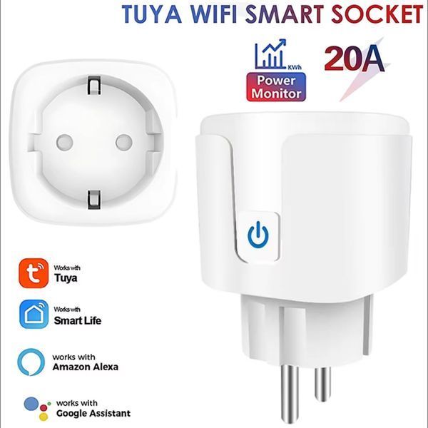 Tuya розумна розетка (20A) EU Wi-Fi з функцією моніторингу потужності енерговитрат (with Power monitor) Smart 7978 фото
