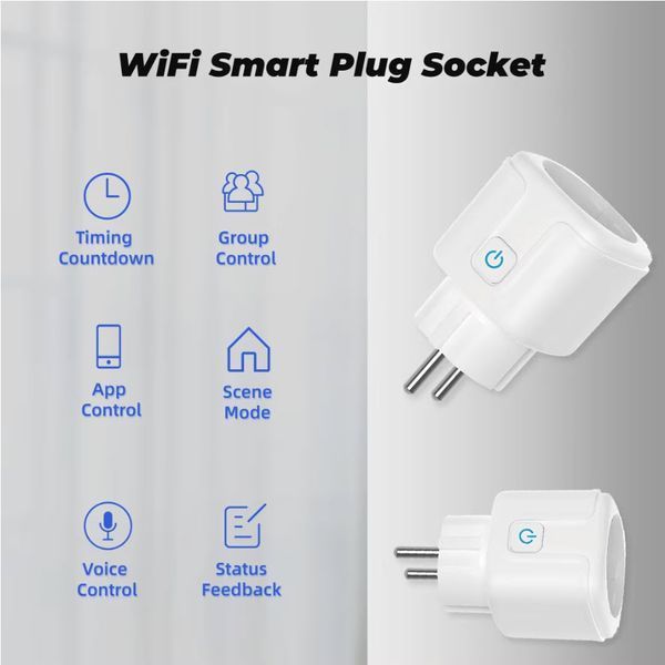 Tuya розумна розетка (20A) EU Wi-Fi з функцією моніторингу потужності енерговитрат (with Power monitor) Smart 7978 фото