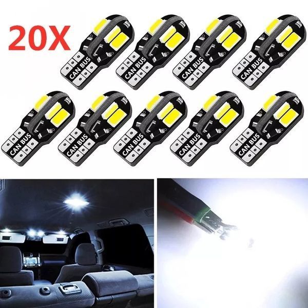W5W T10 Lamp 168 194 LED Auto габарити 8smd 5730 (білий White 6000К 1.5W) лампа світлодіодна автомобільна Can Bus VW Nissan&nbsp;BMW Ma 7567 фото