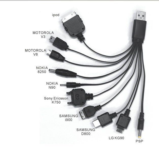 10 в 1 универсальный USB кабель для зарядки телефонов планшетов фотоаппаратов игровых консолей и др iPod, MOTO 2577 фото