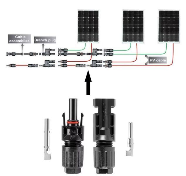 MC4&nbsp;коннектор для солнечных панелей IP67 комплект "мама+папа" (Male & Female) 1000V DC Solar Panel Connectors 8316 фото