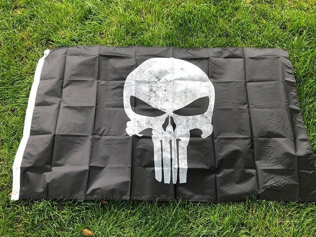 Флаг черный Punisher военный символ череп SIG Craft International NAVY SEAL каратель Black Background 150*90 7553 фото