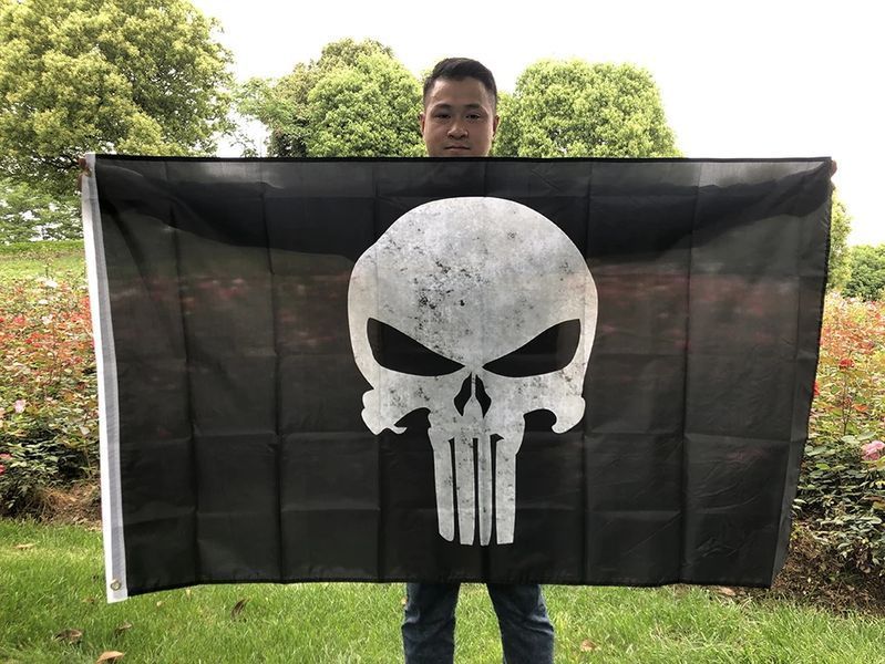 Флаг черный Punisher военный символ череп SIG Craft International NAVY SEAL каратель Black Background 150*90 7553 фото