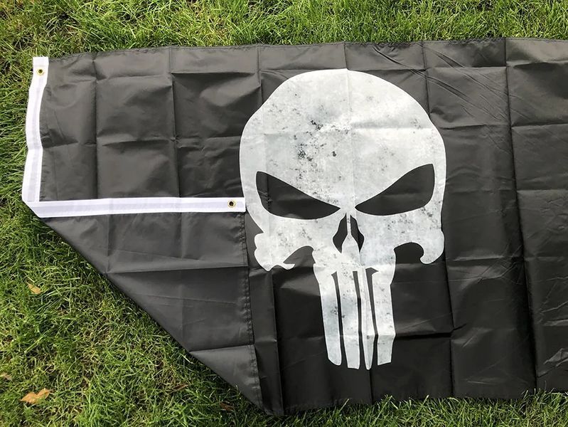 Флаг черный Punisher военный символ череп SIG Craft International NAVY SEAL каратель Black Background 150*90 7553 фото
