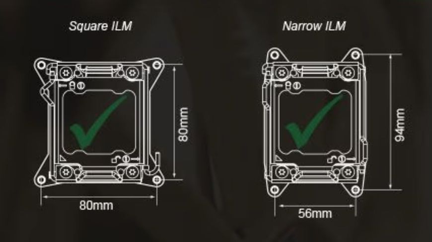 Майданчик радіаторний кронштейн Intel LGA 2011 2011-3 X99 X79 E5 (Narrow ILM 56*94 мм) пластикова рамка для кріплення кулера на материнську плату CPU Heatsink Fan Bracket Holder 8165 фото