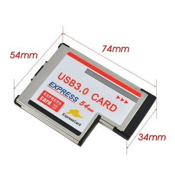 Адаптер ASM1042 ExpressCard 54 - USB 3.0 (2 port) контролер ЮСБ (Thinkpad X201) Laptop Notebook ноутбук заміна Replace 7629 фото