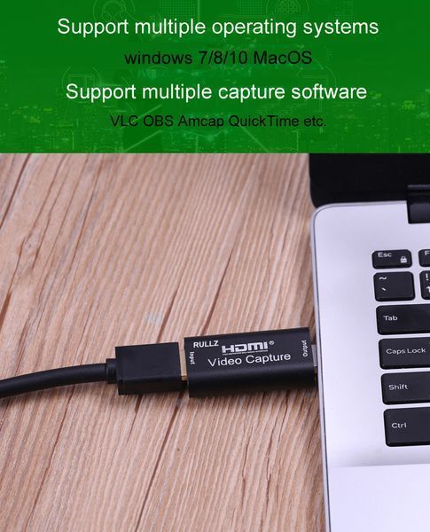 PS4-карта відеозахоплення USB &mdash; HDMI-грабер (in) Rullz Mini USB 2.0 Video Record Box Capture Card 5576 фото