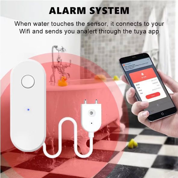 Tuya датчик протечки Wi-FI (белый) Smart Water detector Leak Sensor Alexa Google Home беспроводный "Умный дом" 7976 фото