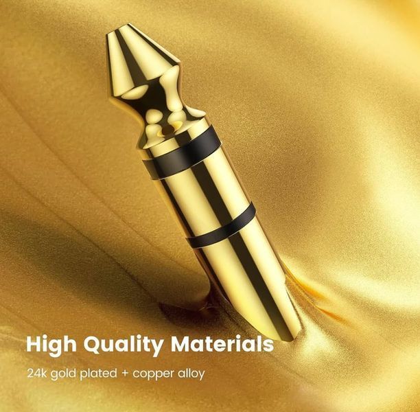 Стереоадаптер штекер 6.3 мм aux (6.35 mm male тато) &mdash; 3.5 мм (female мама) mini jack золоте напилення adapter 4239 фото