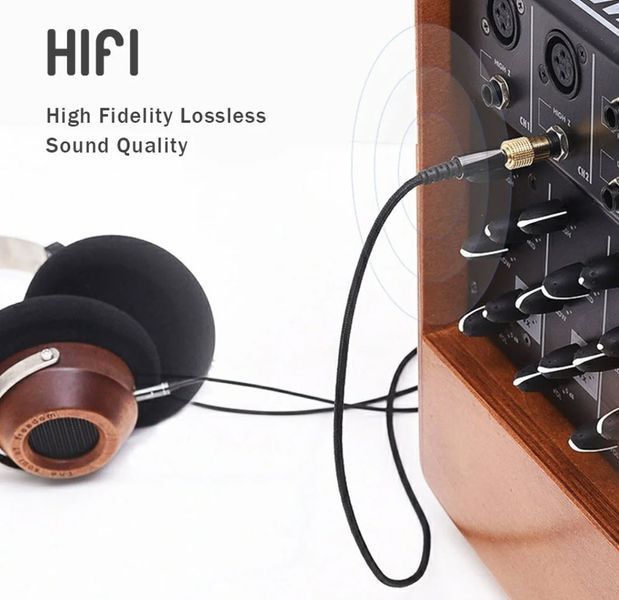 Стереоадаптер штекер 6.3 мм aux (6.35 mm male тато) &mdash; 3.5 мм (female мама) mini jack золоте напилення adapter 4239 фото